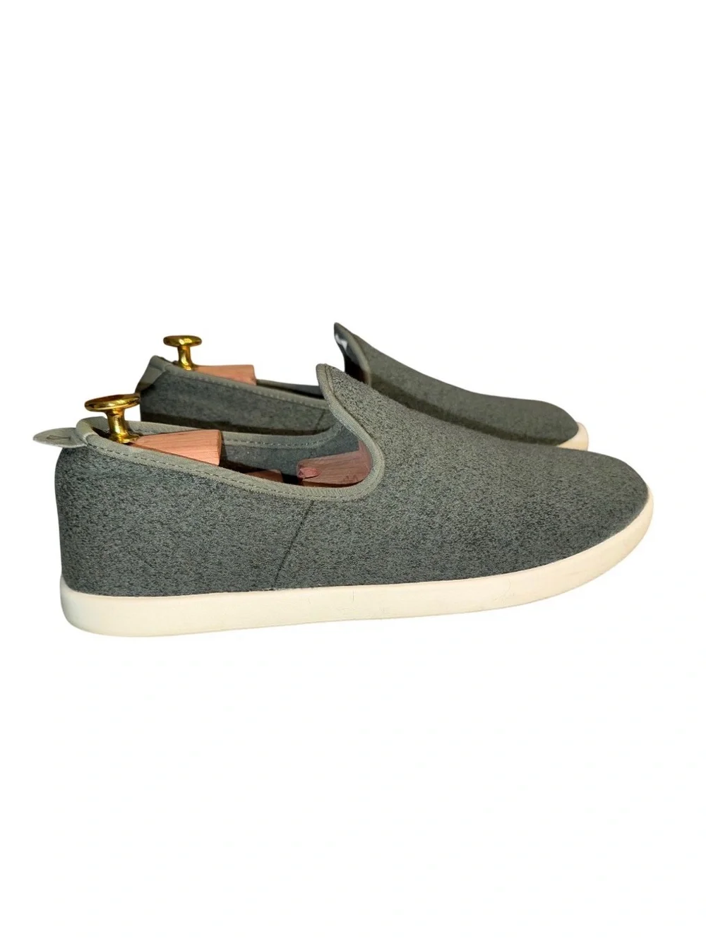 allbirds Wool Slip-On Sneakers in Heather Gray and Cream
